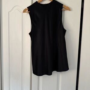 Banana Republic Black Sleeveless Mock-Neck Tank 100% Silk Black